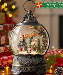 Festive Christmas Musical Snow Globe Lantern – Light & Sound Holiday Decoration
