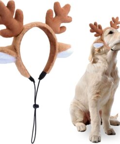 Beviliu Dog Reindeer Antlers Headband