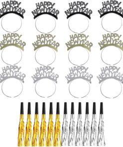 24 Pcs New Years Eve Party Supplies 2027 Headbands