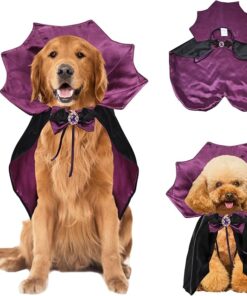 Dog Cat Vampire Costume Cape with Bow Tie