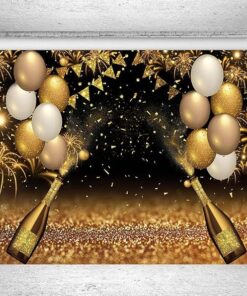 Black Golden Balloons Photography Background Gold Champagne Bokeh