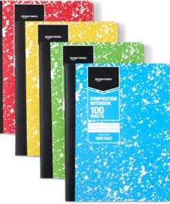 Amazon Basics Composition Notebook 4-Pack Assorted Marble
