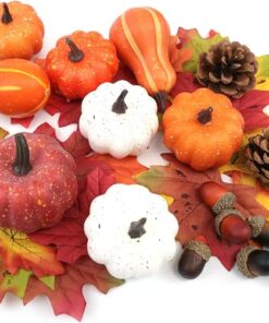 36 Pcs Mini Artificial Pumpkins Fall Decor Set Realistic