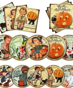 Vintage Halloween Decorations Plates & Napkins 60Pcs