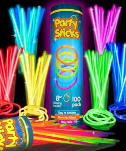 PartySticks Glow Sticks Party Supplies 100 Pack