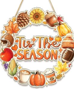 Fall Door Decor Sign Thanksgiving Wreath Decoration