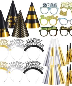36 Pcs 2026 New Years Party Kit with Hats and Noisemakers