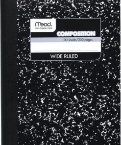 Mead Composition Notebook Wide Ruled Black Marble