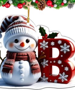 Snowman Letter Ornaments, A-Z Alphabet Personalized
