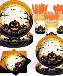 140Pcs Halloween Party Supplies Disposable Set