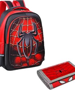 Red Superhero Wallet and Kids Backpack Gift Set