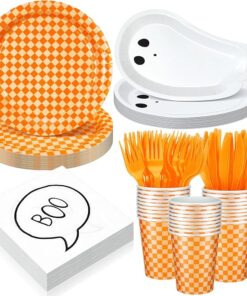 144 Pcs Halloween Paper Plates and Napkins