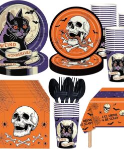 145 Pcs Spooky Halloween Party Tableware Set