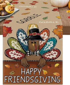 Friendsgiving Table Runner Decorations Tablecloth