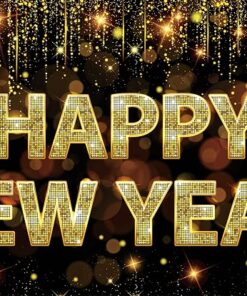 Happy New Year 2026 Banner Backdrop Golden Large Banner