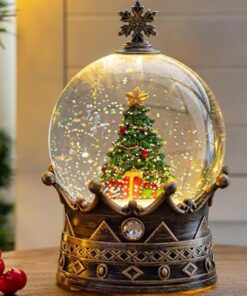 Christmas Snow Globe Lantern Water Glittering Angel with Dove, USB Lined/Battery Operated